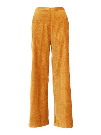 Forte Forte High-waisted Double Velvet Trousers In Orange