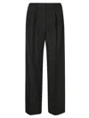 Forte Forte High-waisted Tailored Trousers In Wool And Viscose Blend In Black