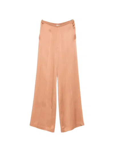 Forte Forte Split-cuff Leather Trousers In Brown