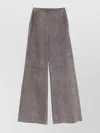 Forte Forte High-waisted Wide-leg Leather Trousers In Gray
