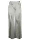 Forte Forte High-waisted Wide-leg Pants In Shiny Satin Finish In Animal Print