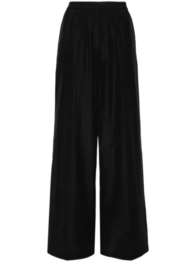 Forte Forte High-waisted Wide-leg Trousers In Black