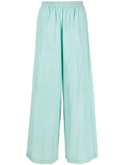 Forte Forte High Waist And Wide Legs Casual Trousers In Aquatic