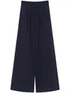 Forte Forte High-waisted Wide-leg Trousers In Textured Cotton-viscose Blend In Black