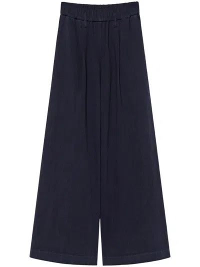 FORTE FORTE HIGH-WAISTED WIDE-LEG TROUSERS IN TEXTURED COTTON-VISCOSE BLEND