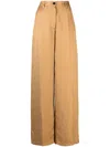 Forte Forte High-waisted Wide-leg Trousers In Neutrals