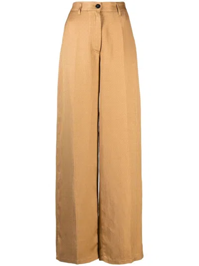 Forte Forte High-waisted Wide-leg Trousers In Braun