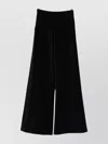 Forte Forte High-waisted Wide-leg Velvet Trousers In Black