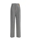 Forte Forte High-waisted Wool Trousers With Chevron Pattern In Blue
