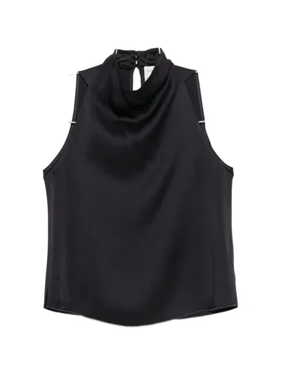 Forte Forte High-neck Sleeveless Blouse In Black