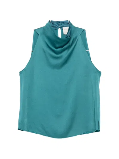 Forte Forte High-neck Sleeveless Top In Blue