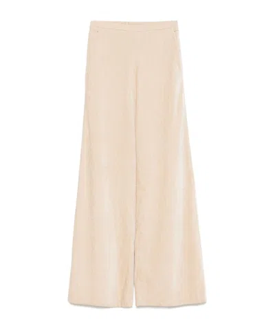 Forte Forte Highrise Trousers In Double Velvet In Neutral