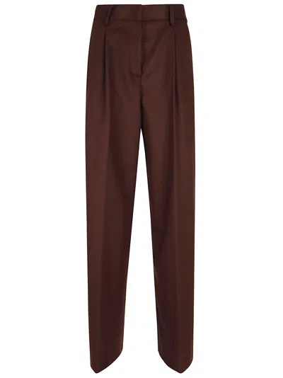 Forte Forte Trousers With Back Pockets And Pence Design In Brown