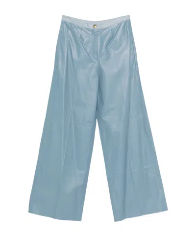 Forte Forte High-waisted Casual Pants In Blue