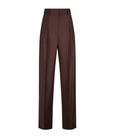 Forte Forte Highwaisted Chic Taffeta Trousers In Burgundy