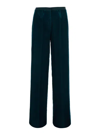 Forte Forte High-waisted Corduroy Trousers In Blue
