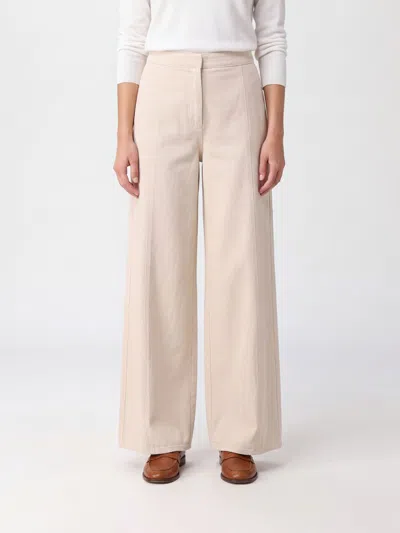 Forte Forte High-waisted Cotton Wide-leg Trousers With Elasticated Waist In Pink