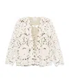 Forte Forte Forte_forte Leather Bomber Jacket With “poetic Orchid” Embroidery Work In White