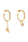 Forte Forte Heart-charm Hoop Earrings In Gold
