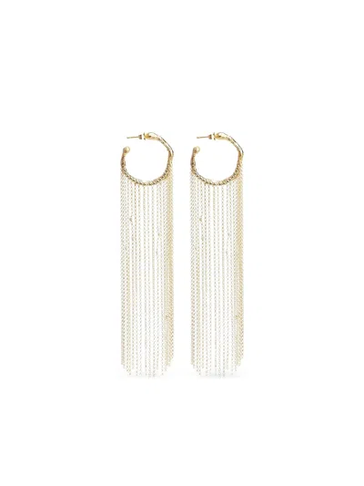 Forte Forte Hoop Sculpture Fringed Earrings In Gold