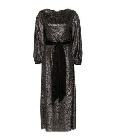 FORTE FORTE HOUNDSTOOTH-PATTERN MAXI DRESS