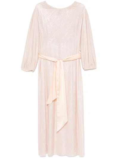 Forte Forte Houndstooth-pattern Midi Dress In Pink