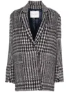 FORTE FORTE HOUNDSTOOTH SINGLE-BREASTED COAT