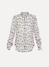 Forte Forte Ikat Print Silk Blend Button-down Blouse In Mauve In White