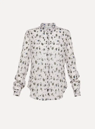 Forte Forte Ikat Print Silk Blend Button-down Blouse In Mauve In White