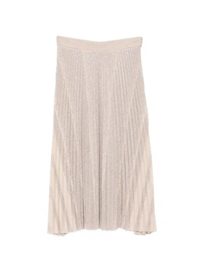 Forte Forte Il Plissé Pleated Midi Skirt In Neutral