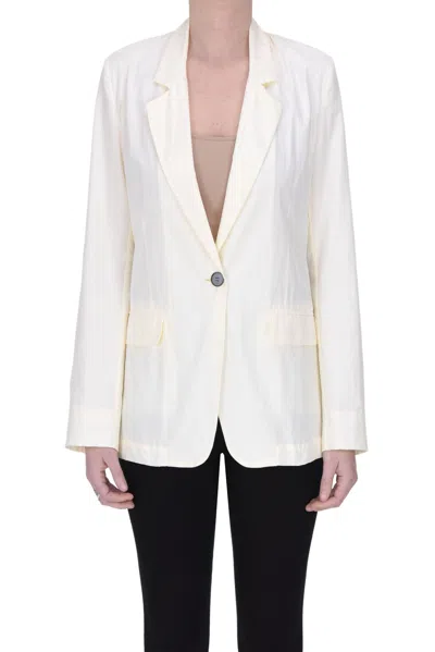 Forte Forte Iridescent Fabric Blazer In Cream