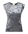 Forte Forte Iridescent Shadow Velvet Top In Black