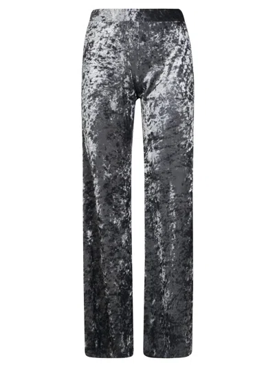 FORTE FORTE IRIDESCENT STRETCH VELVET HIGH-WAISTED PANTS