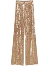Forte Forte Iridescent Stretch Velvet High-waisted Trousers In Gold