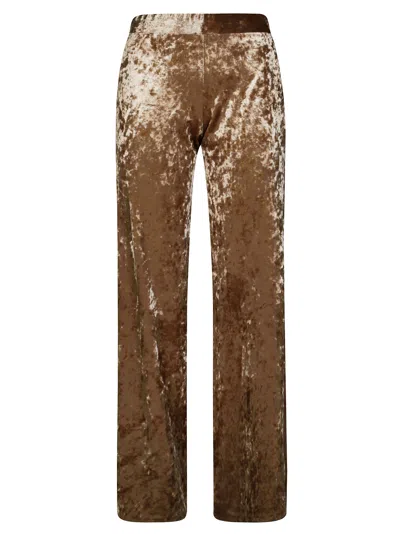 Forte Forte Iridescent Stretch Velvet High-waisted Pants In Multi