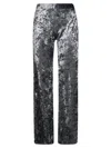 Forte Forte Stretch Velvet Wide Leg Trousers In Gray