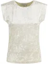 Forte Forte Iridescent Stretch Velvet Sleeveless Top In Multi