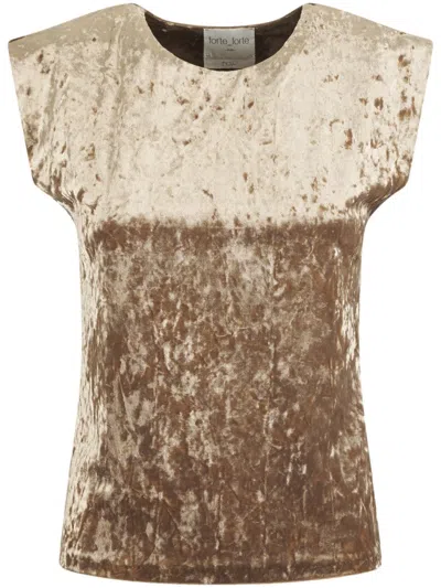Forte Forte Iridescent Stretch Velvet Sleeveless Top In Burgundy