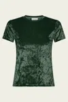 Forte Forte Iridescent Stretch Velvet T-shirt In Olive