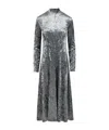 Forte Forte Iridescent Stretch Velvet Turtleneck Dress In Gray