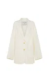Forte Forte Single-breasted Twill Blazer In Avorio