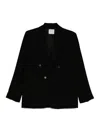 Forte Forte Tailored Double-breasted Jacket Featuring Flap Pockets In Black