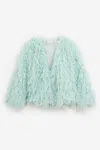 Forte Forte Wave Faux-fur Jacket In Blue
