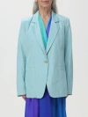 Forte Forte Jacket  Woman Color Gnawed Blue In Gnawed Blue