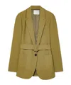 Forte Forte Jacket In Fluid Slub Canvas With A Belted Waist In Green