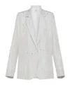 Forte Forte Jacket In Habotai Silk With Beadwork In Gray