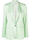 Forte Forte Single-breasted Satin Blazer In Ice Lime