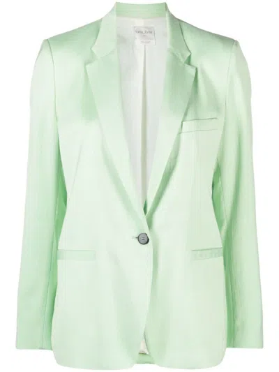 Forte Forte Single-breasted Satin Blazer In Ice Lime