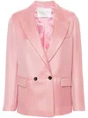 Forte Forte Double-breasted Striped Blazer In Pink
