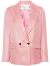 Forte Forte Double-breasted Striped Blazer In Pink